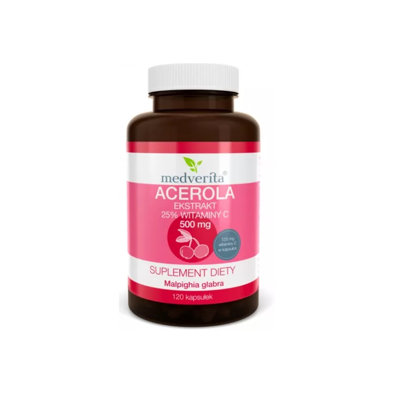 Medverita Acerola Ekstrakt 25% 500 mg 120 kap