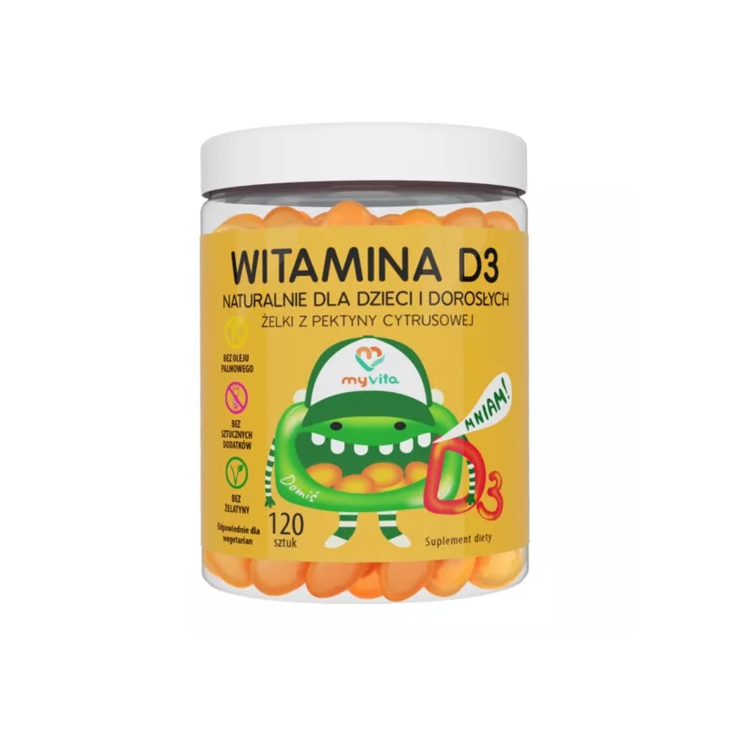 Myvita Żelki Naturalne z Witaminą D3 120 szt