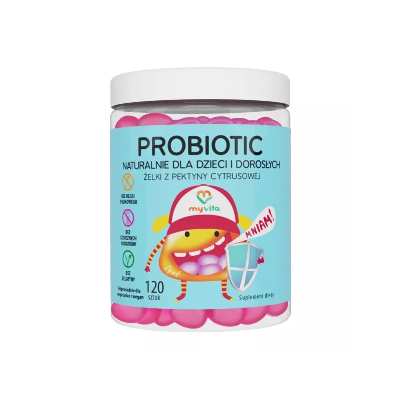 Myvita Żelki Naturalne Probiotic 120 szt jelita Myvita Żelki Naturalne Probiotic 120 szt jelita