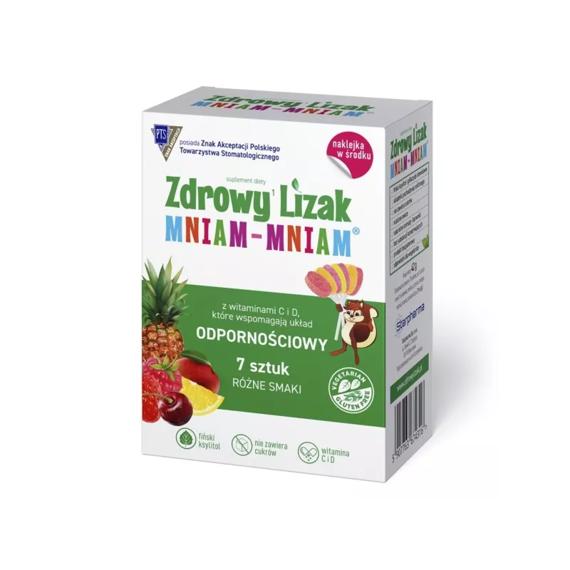 Zdrowy Lizak Mniam Mniam Z Witaminami 7 szt Zdrowy Lizak Mniam Mniam Z Witaminami 7 szt