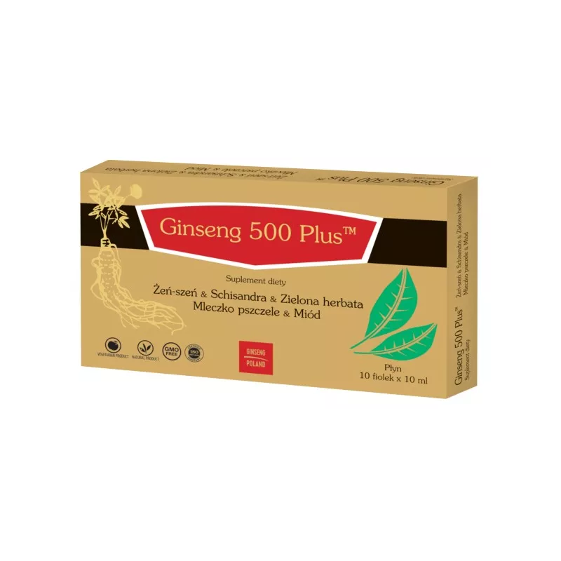 Ginseng Poland Ginseng 500 Plus Płyn 10 X 10 ml