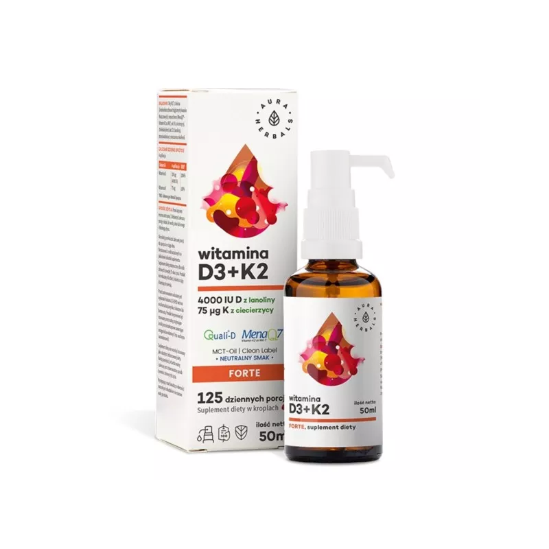 Aura Herbals Witamina D3 4000 K2Mk7 50ml MCT Aura Herbals Witamina D3 4000 K2Mk7 50ml MCT