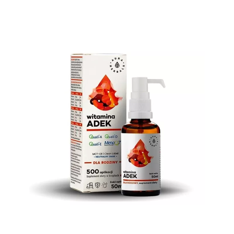 Aura Herbals Witamina ADEK 50 ml odporność MCT Aura Herbals Witamina ADEK 50 ml odporność MCT