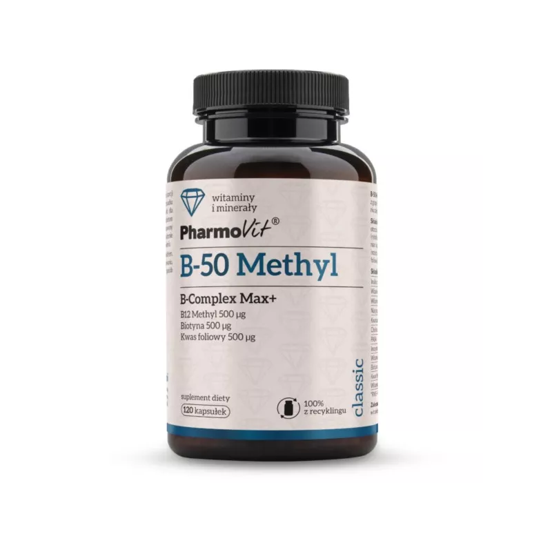 Pharmovit B-50 methyl B-Complex Max+ 120 kapsułek Pharmovit B-50 methyl B-Complex Max+ 120 kapsułek