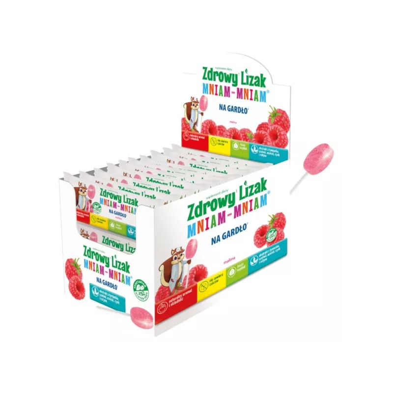 Starpharma Zdrowy Lizak Mniam Gardło Malina 40 szt