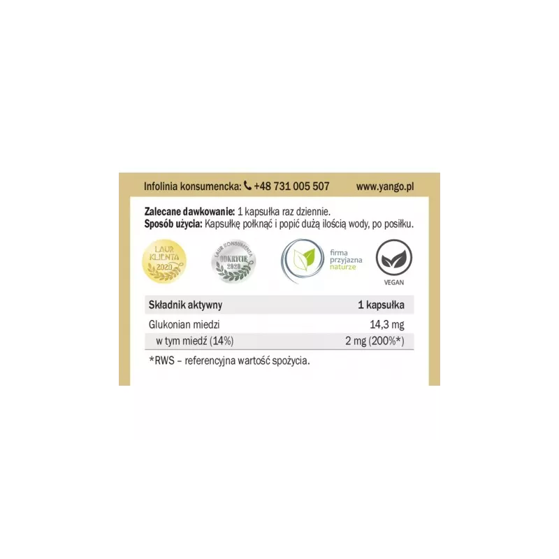 Yango Miedź organiczna Cu 90 k Yango Miedź organiczna Cu 90 k