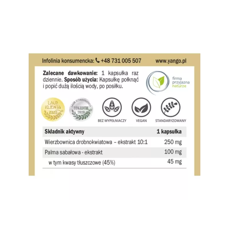 Yango Wierzbownica dla mężczyzn 90 k układ moczowy Yango Wierzbownica dla mężczyzn 90 k układ moczowy