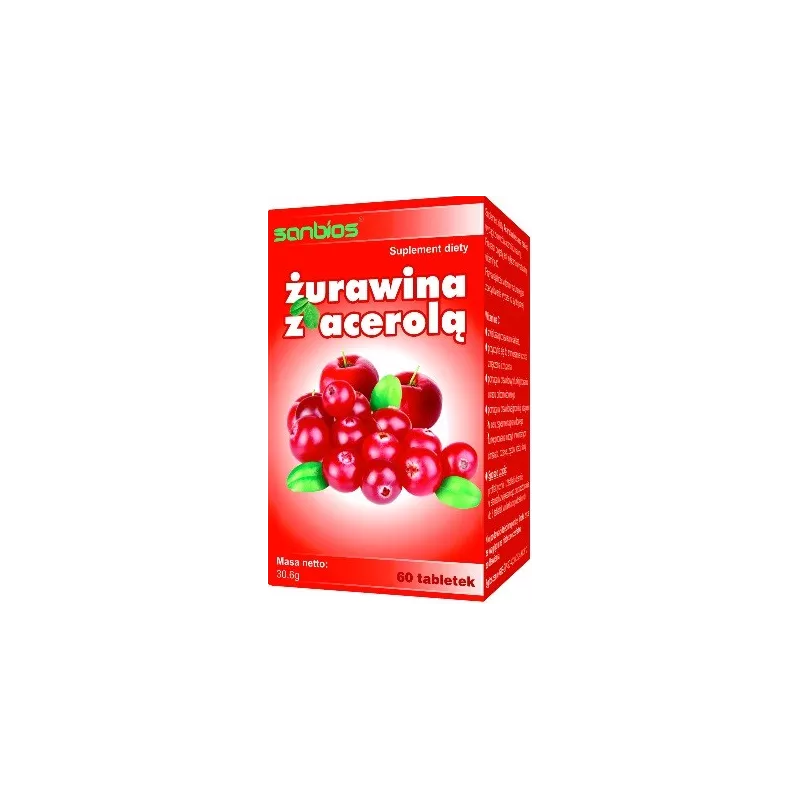 SANBIOS ŻURAWINA Z ACEROLĄ 60 TABL. SANBIOS ŻURAWINA Z ACEROLĄ 60 TABL.
