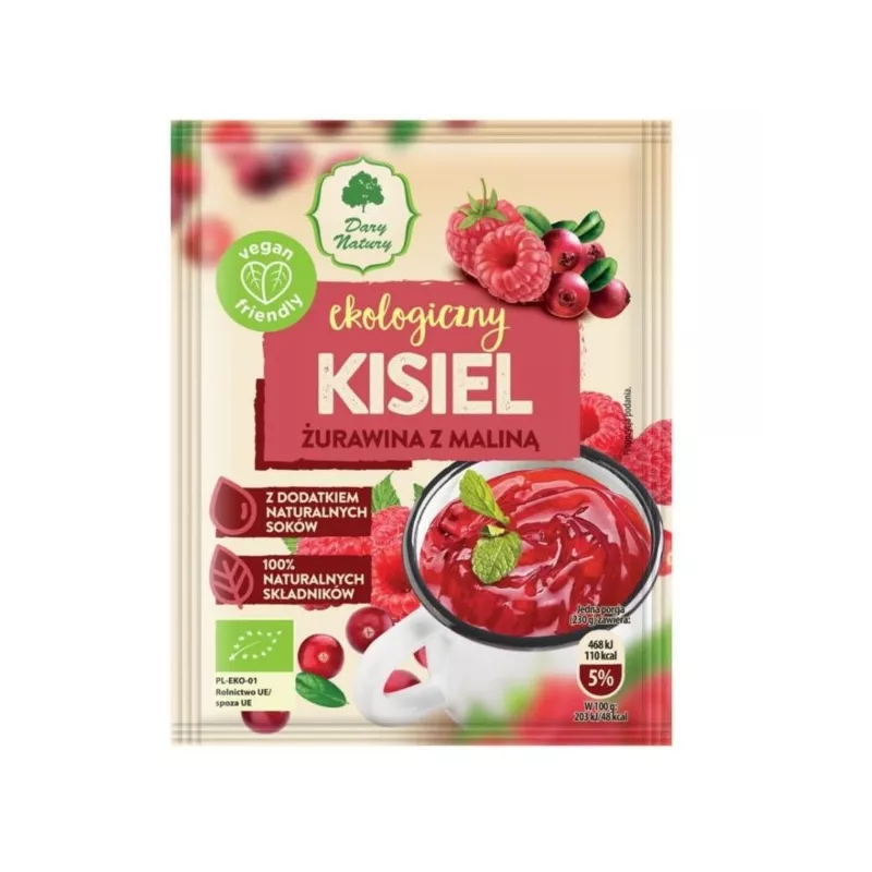 Dary Natury Kisiel Żurawina z maliną EKO 30g