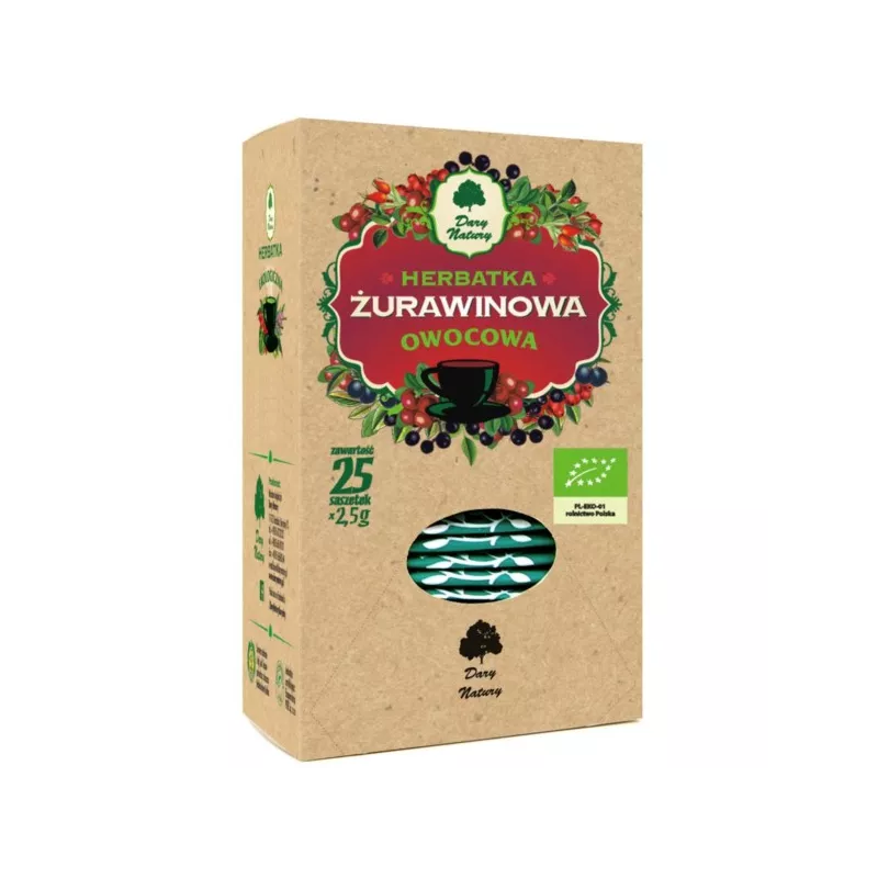 DARY NATURY HERBATA ŻURAWINOWA EKO 25X2,5G DARY NATURY HERBATA ŻURAWINOWA EKO 25X2,5G