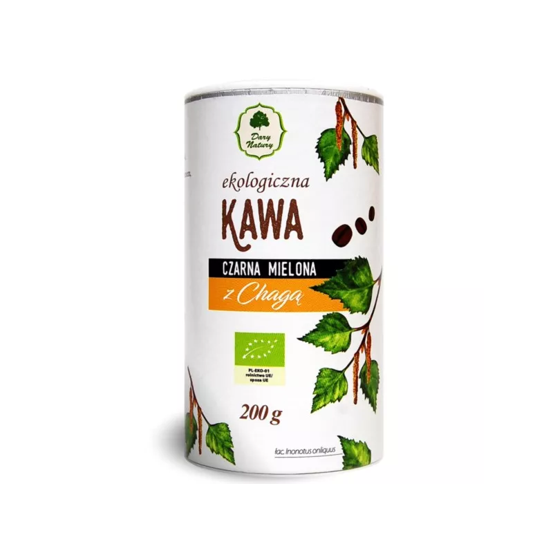 DARY NATURY KAWA CZARNA MIELONA Z CHAGĄ EKO 200G DARY NATURY KAWA CZARNA MIELONA Z CHAGĄ EKO 200G