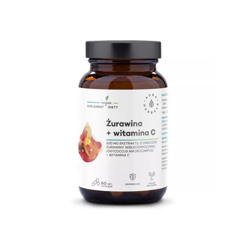Aura Herbals Żurawina 800mg Witamina C 60 kap Aura Herbals Żurawina 800mg Witamina C 60 kap