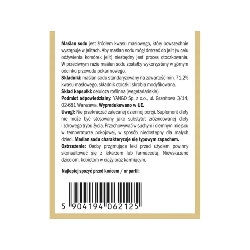 Yango Maślan Sodu 90 k na jelita