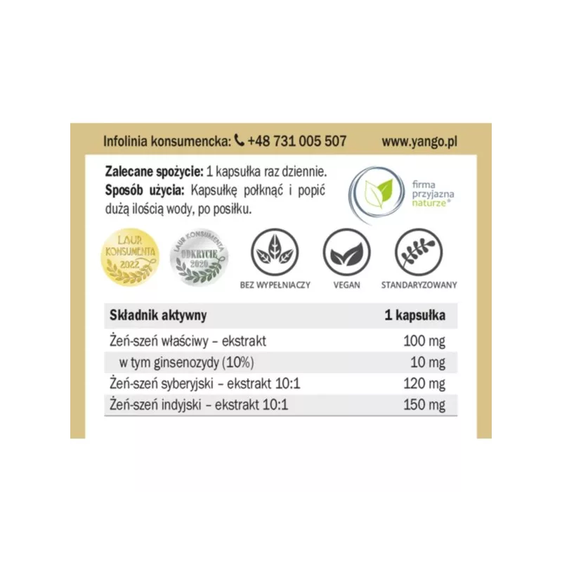 Yango Żeń-Szeń Forte 90 K Yango Żeń-Szeń Forte 90 K