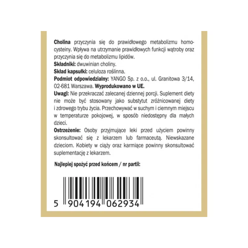 Yango Cholina 650 mg 90 k