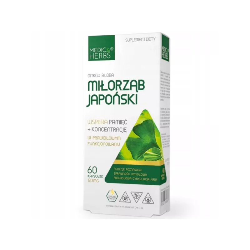 Medica Herbs Miłorząb Japoński Ginkgo biloba 60  k