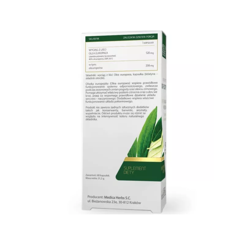 Medica Herbs Liść Oliwny forte 60 k
