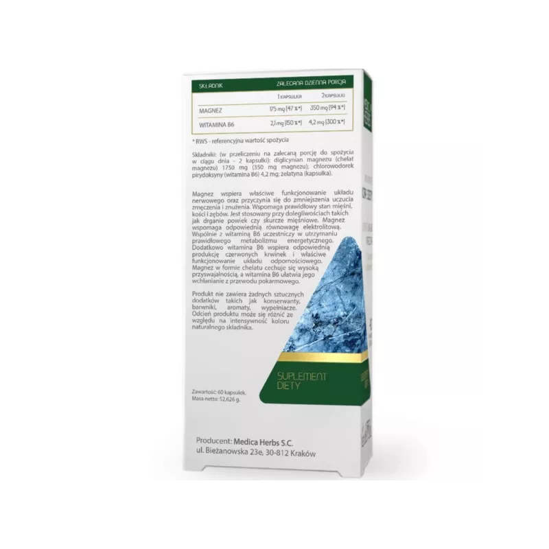 Medica Herbs Magnez Chelat + Wit. B 60 k Medica Herbs Magnez Chelat + Wit. B 60 k