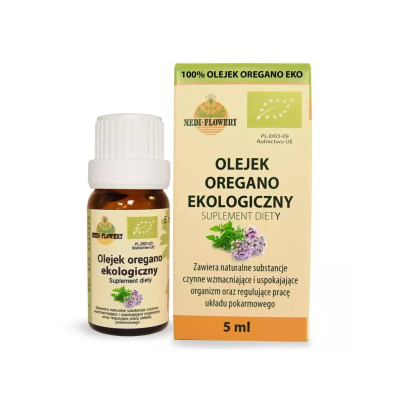 Medi-Flowery Olejek Oregano EKO 5 ml odporność Medi-Flowery Olejek Oregano EKO 5 ml odporność
