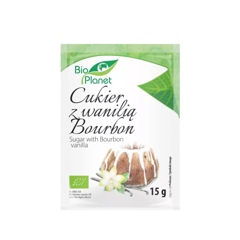 BIO PLANET Cukier z wanilią Bourbon 15 g Bio