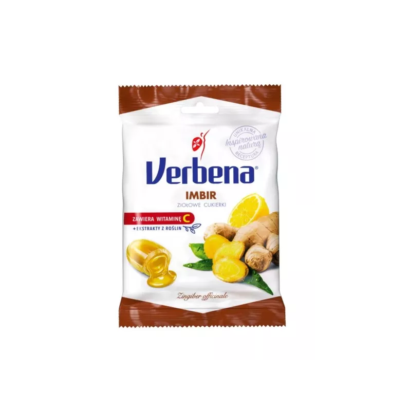 Verbena Imbir cukierki ziołowe 60g Verbena Imbir cukierki ziołowe 60g