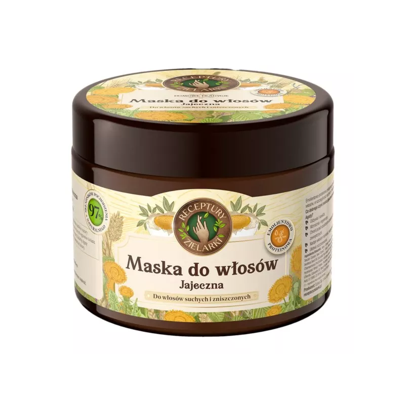 Maska do włosów jajeczna 300 ml Receptury Zielarki Maska do włosów jajeczna 300 ml Receptury Zielarki