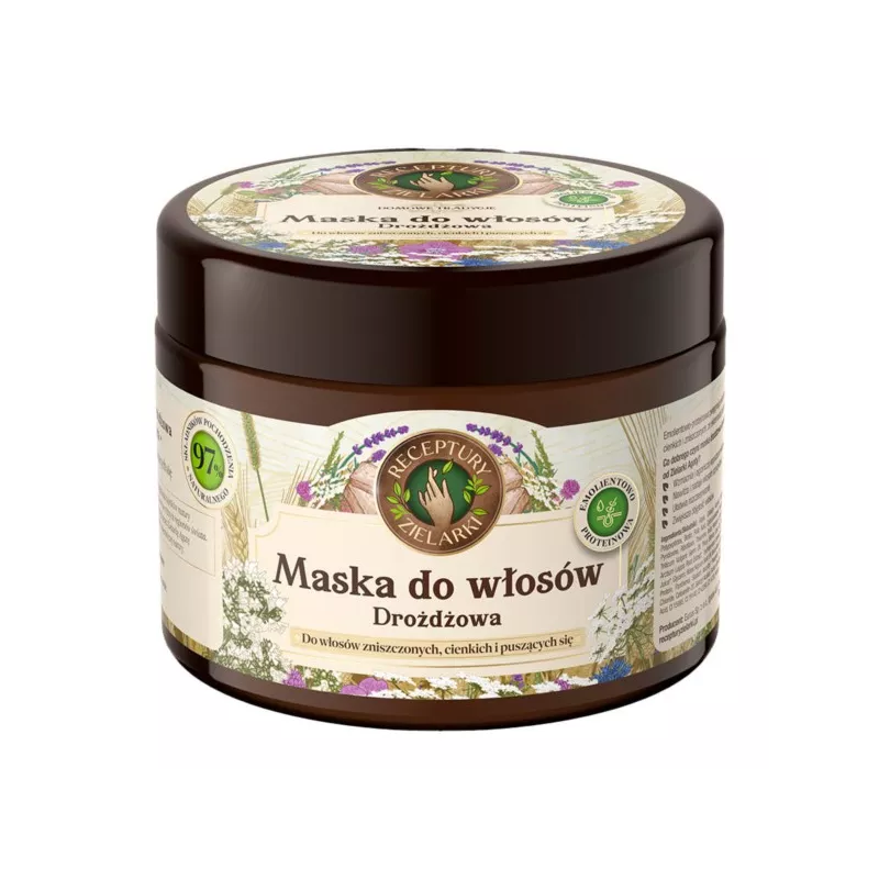Maska do włosów drożdżowa 300 ml Receptury Zielark Maska do włosów drożdżowa 300 ml Receptury Zielark