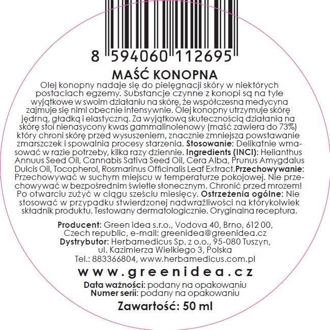 Green Idea Maść konopna 50 ml Green Idea Maść konopna 50 ml