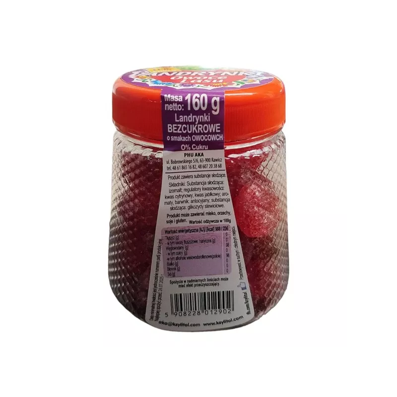 Aka Landrynki Owocowe 0% Cukru Owoce Lasu 160 g
