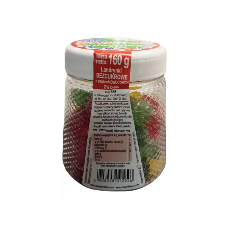 Aka Landrynki Owocowe 0% Cukru Owocowy Mix 160 g Aka Landrynki Owocowe 0% Cukru Owocowy Mix 160 g