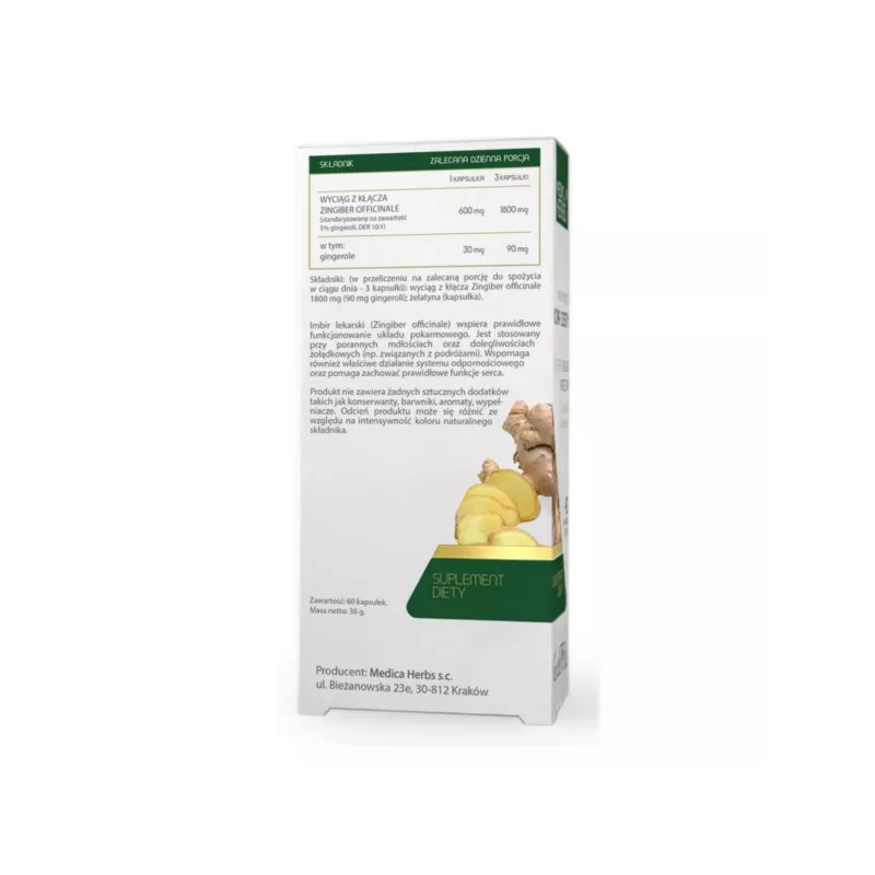 Medica Herbs Imbir Lekarski 60 k Medica Herbs Imbir Lekarski 60 k