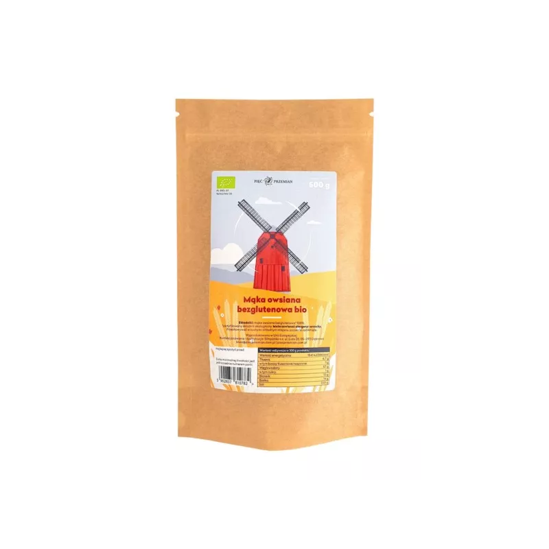 Pięć przemian Mąka Owsiana Bezglutenowa BIO 500g Pięć przemian Mąka Owsiana Bezglutenowa BIO 500g