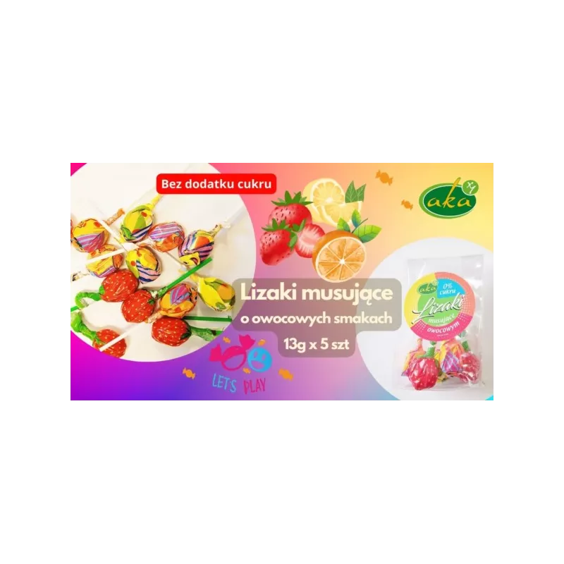 Aka Lizaki Musujące o smaku owocowym 5x13 g