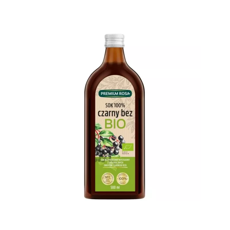 Premium Rosa BIO Sok z Bzu Czarnego 100% 500 ml Premium Rosa BIO Sok z Bzu Czarnego 100% 500 ml