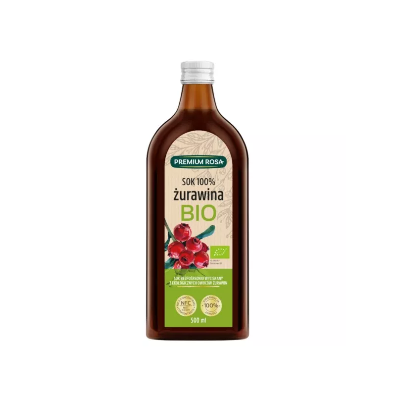 Premium Rosa BIO Sok z Żurawiny 100% 500 ml Premium Rosa BIO Sok z Żurawiny 100% 500 ml