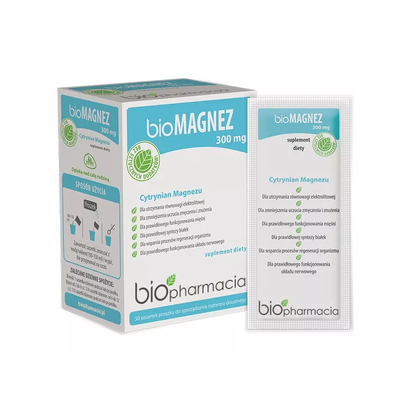 Biopharmacia bioMagnez 300 mg 30 saszetek Biopharmacia bioMagnez 300 mg 30 saszetek