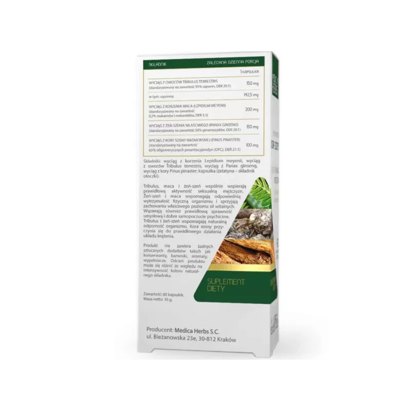 Medica Herbs Tribulus Maca Żeń-Szeń 60 k Medica Herbs Tribulus Maca Żeń-Szeń 60 k