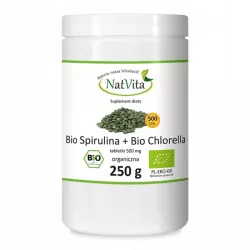 Natvita BIO Spirulina i BIO Chlorella 500 tabletek