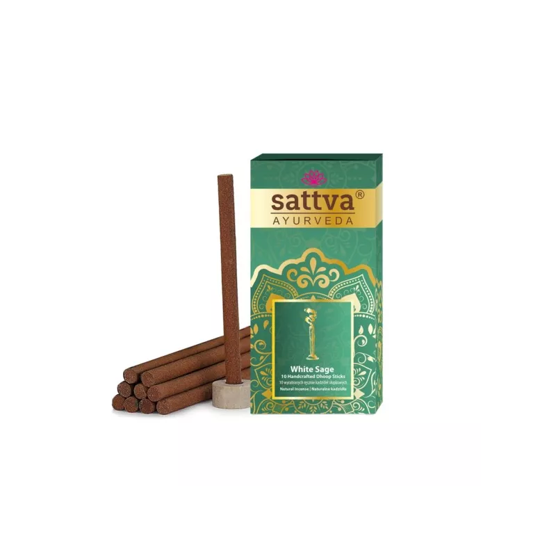 Sattva Kadzidła Słupkowe White Sage 10 szt Sattva Kadzidła Słupkowe White Sage 10 szt