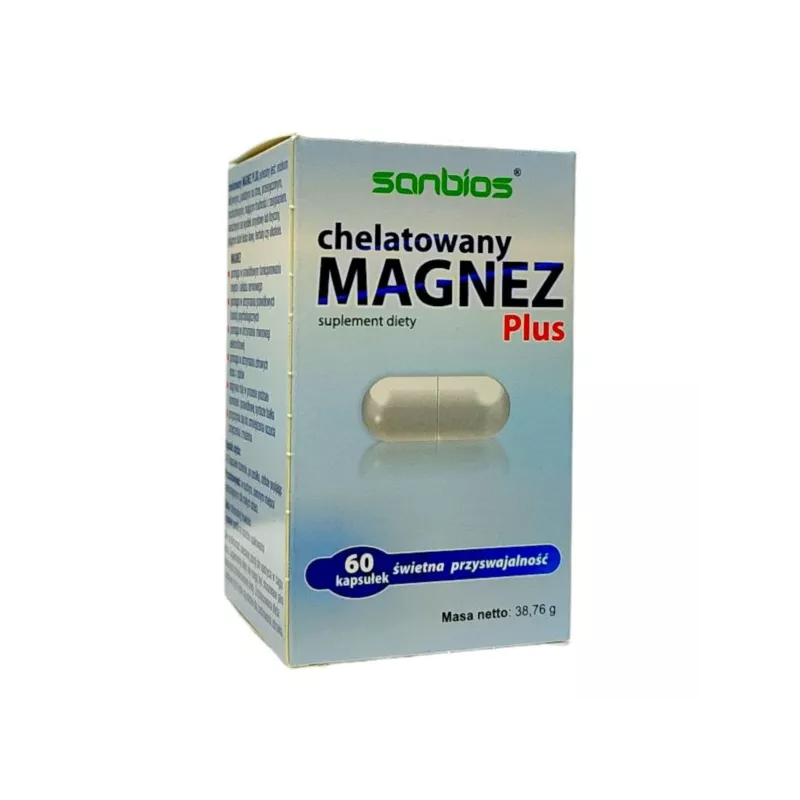 Sanbios Magnez Chelatowy Plus 60 kapsułek Sanbios Magnez Chelatowy Plus 60 kapsułek