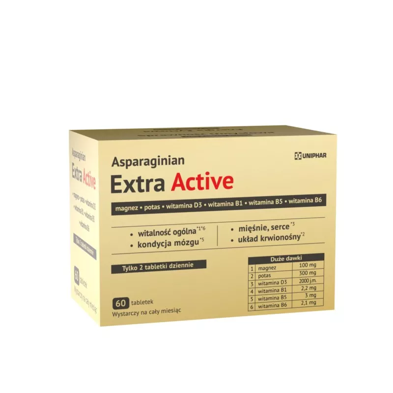 Uniphar Asparaginian Extra Active 60 tabletek Uniphar Asparaginian Extra Active 60 tabletek