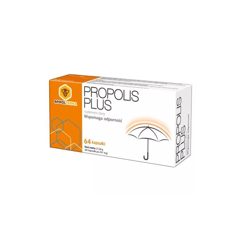 Apipolfarma Propolis Plus 64 kapsułki Apipolfarma Propolis Plus 64 kapsułki