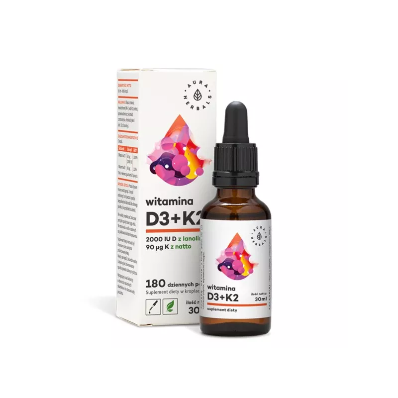 Aura Herbals Witamina D3 2000 K2 Mk7 30 Ml Aura Herbals Witamina D3 2000 K2 Mk7 30 Ml