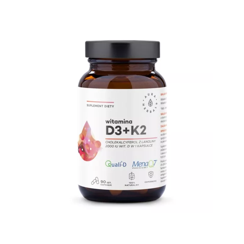 Aura Herbals Witamina D3 2000  K2 90 kapsułek