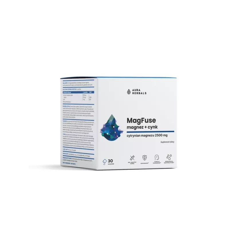 Aura Herbals MagFuse magnez cynk 30 saszetek