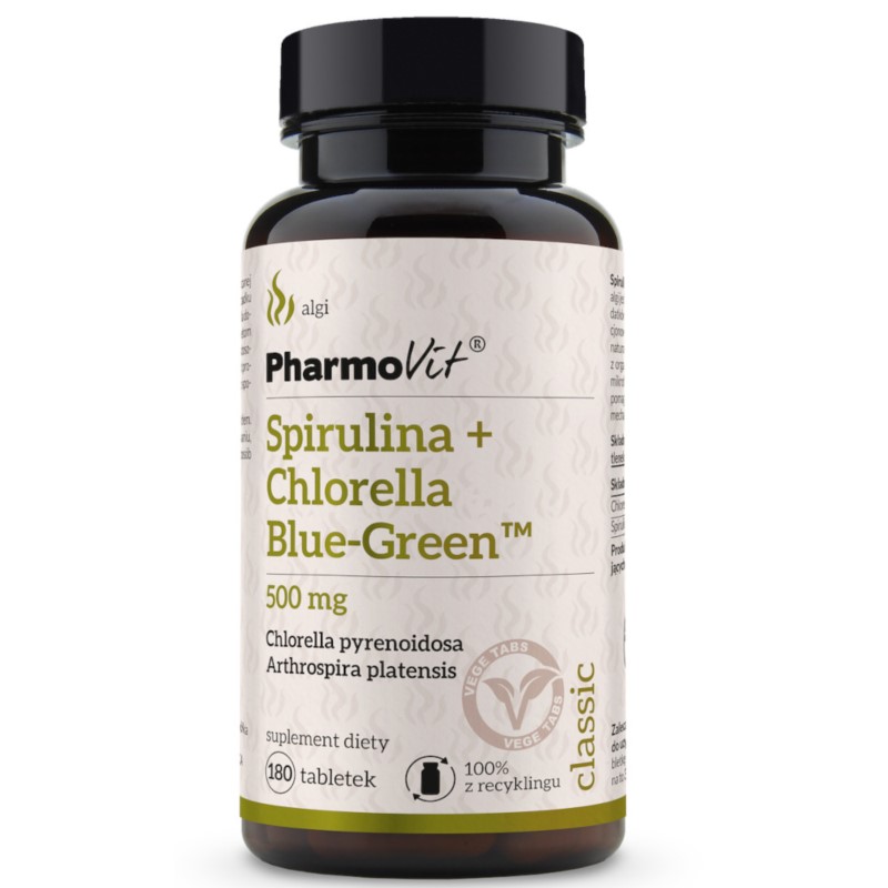 Pharmovit Spirulina + Chlorella Blue-Green 180 t. Pharmovit Spirulina + Chlorella Blue-Green 180 t.