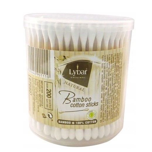 Lybar Patyczki bambusowe pudełko okrągłe 200 szt Lybar Patyczki bambusowe pudełko okrągłe 200 szt