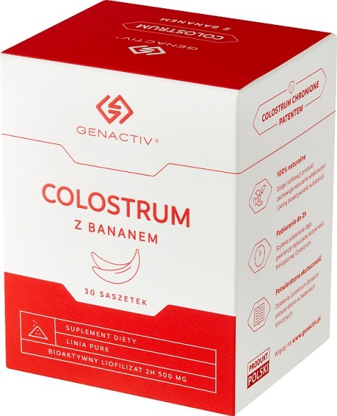 Genactiv Colostrum z bananem 30 saszetek