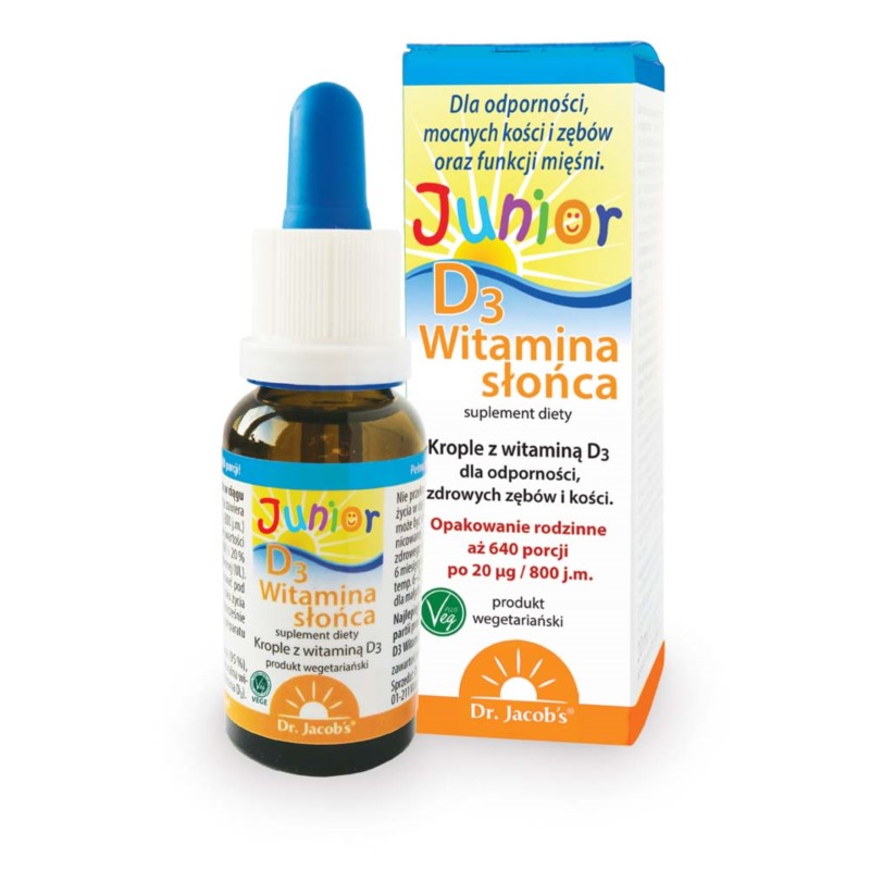 Dr Jacob's Witamina D3 Junior Witamina Słońca 20 Dr Jacob's Witamina D3 Junior Witamina Słońca 20