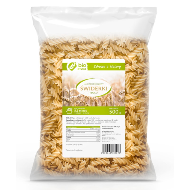BIO invex Makaron orkiszowy świderek 500 g